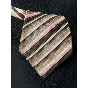 Carlos De Venezia Vintage Roma Barcelona Silk Striped Necktie Mens Accessory
